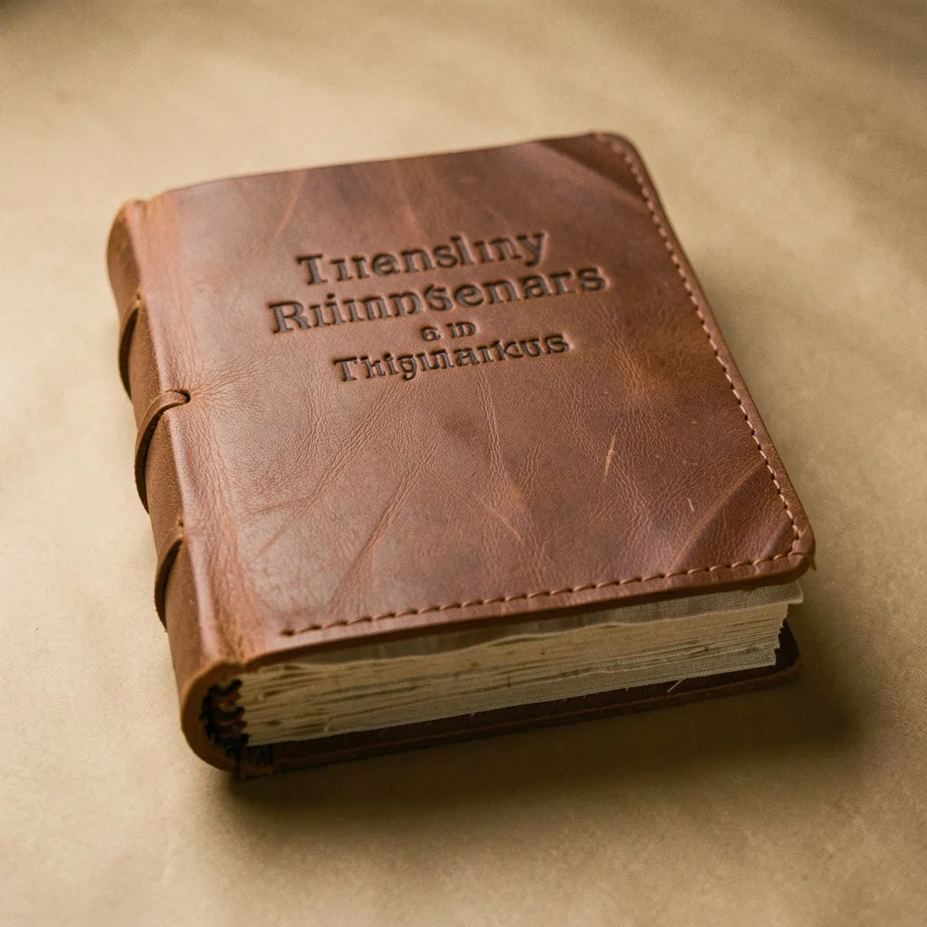 Håndbundet lærdagbok med tradisjonell binding