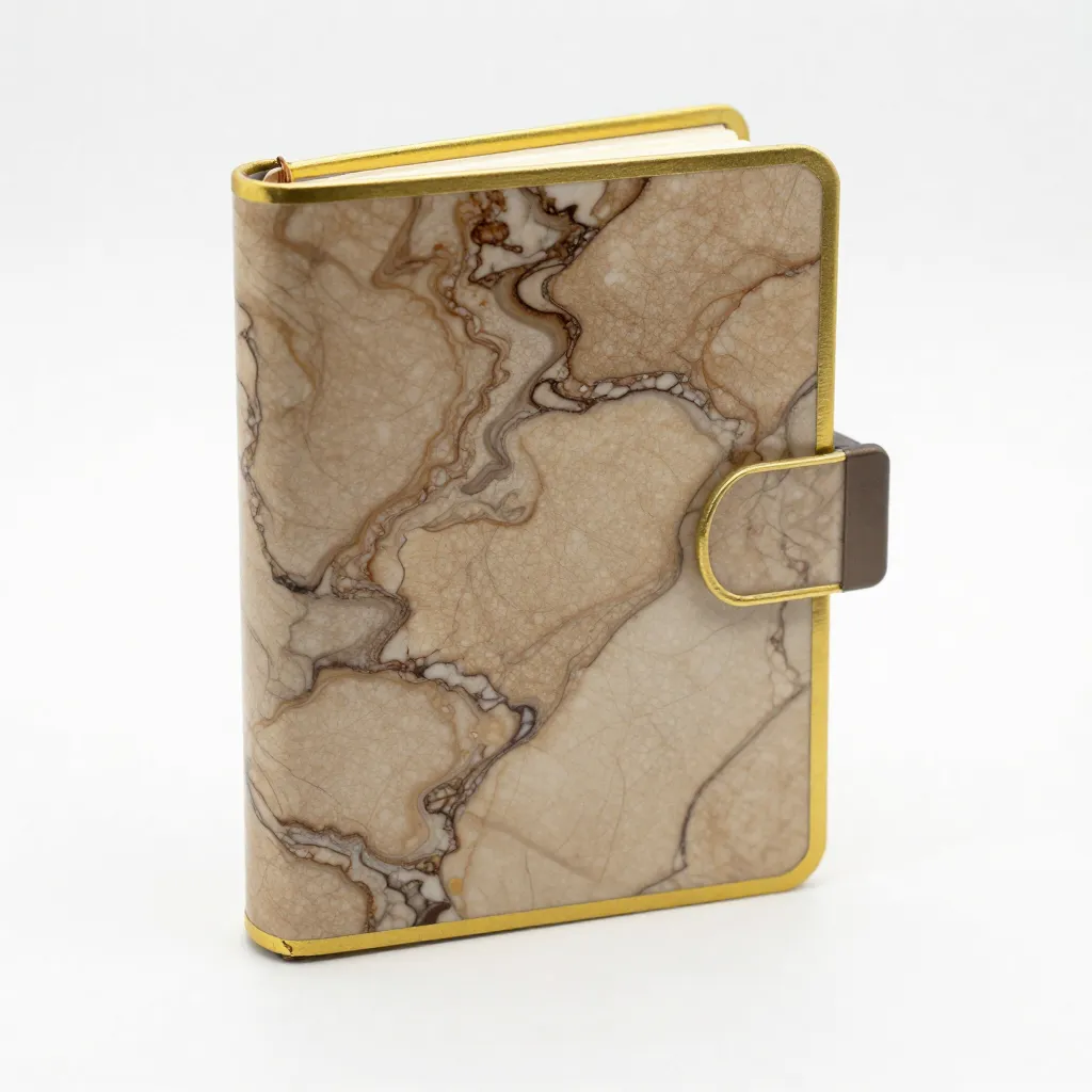 Liten innbundet tilpasset dagbok med personlige detaljer